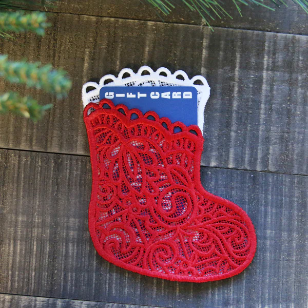 Stocking Pocket Ornament (Lace) - Image 5