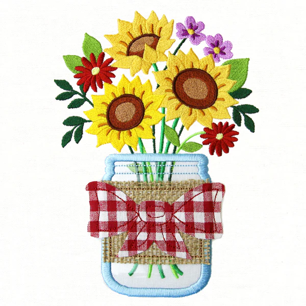 Summer Sunflowers Mason Jar (Vinyl Applique) - Image 2