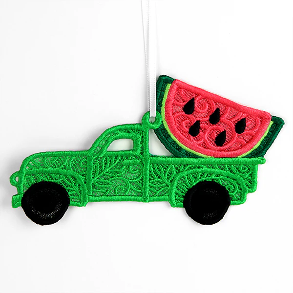 Summer Watermelon Retro Truck Ornament (Lace) - Image 4