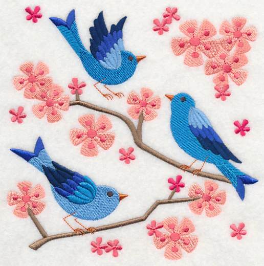 Summertime Bluebirds and Blooms 1 - Image 2