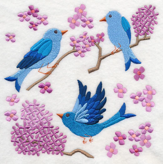 Summertime Bluebirds and Blooms 2 - Image 2