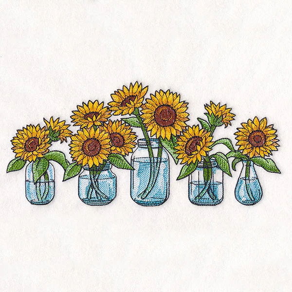Sunflower Jar Bouquet Border - Image 9