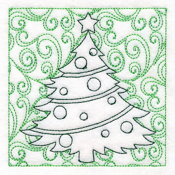 Surrounded by Swirls of Magic Christmas Tree Quilting (Double Run) - Image 5