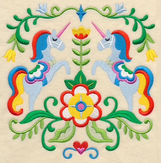 Swedish Folk Art - Unicorns