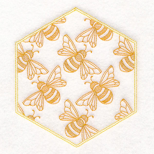 Sweet As Can Bee Quilt Hexagon 4 - Image 3
