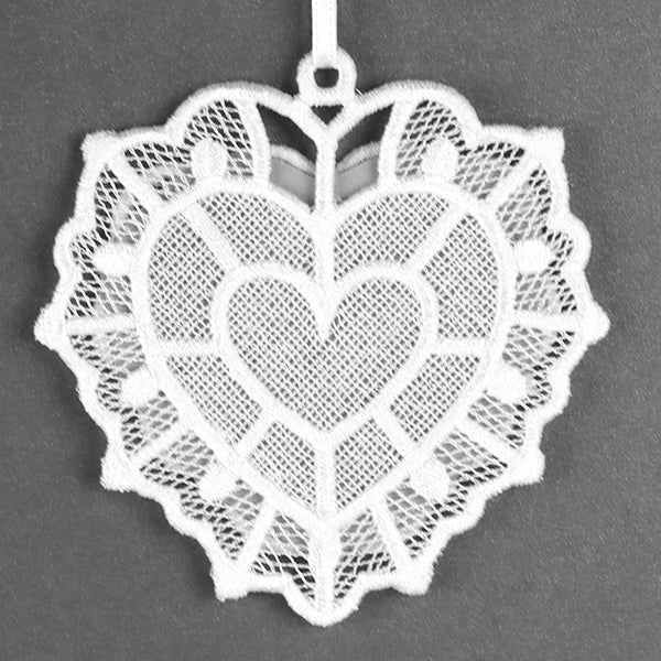 Sweet Moments Heart Frame Ornament (Lace) - Image 3