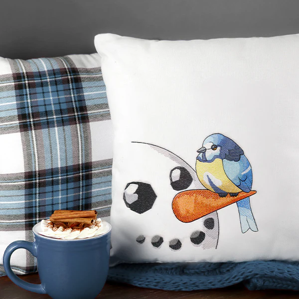Sweet Peeking Snowman with Blue Tit - Image 8