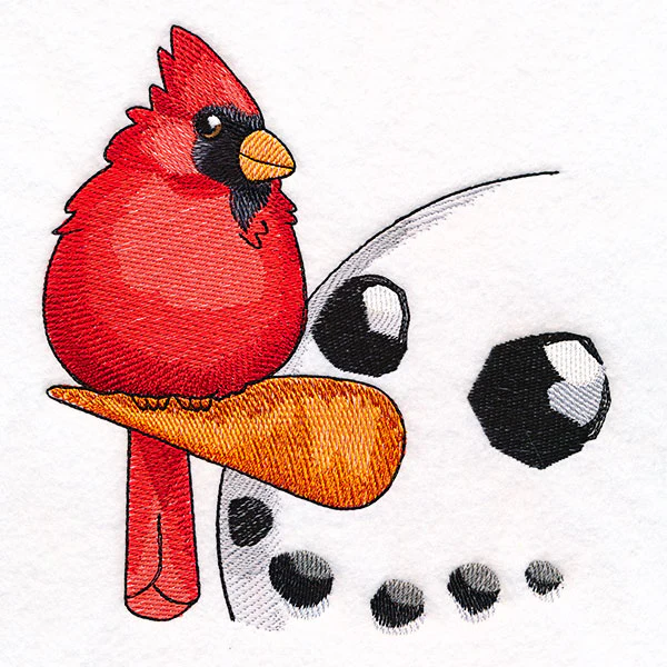 Sweet Peeking Snowman with Cardinal - Image 11