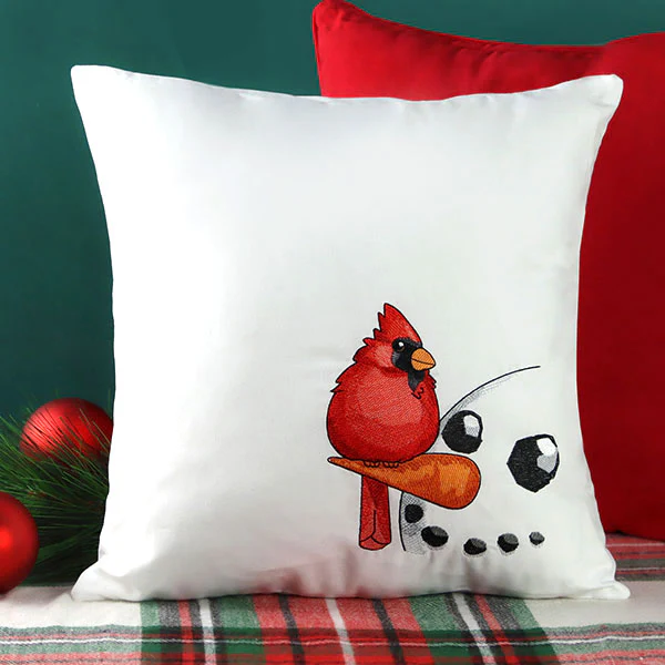 Sweet Peeking Snowman with Cardinal - Image 6