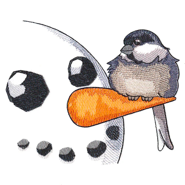 Sweet Peeking Snowman with Chickadee - Image 5