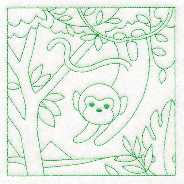 Sweet Safari Monkey Quilting Square (Double Run) - Image 4