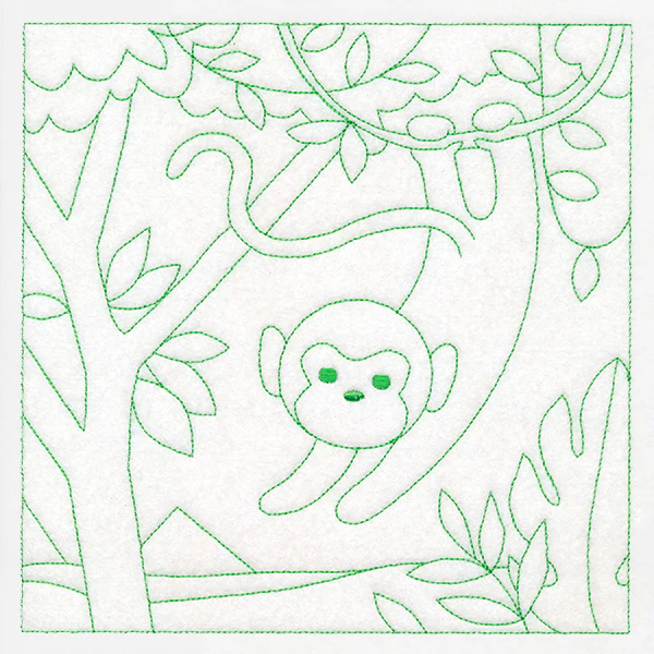 Sweet Safari Monkey Quilting Square (Double Run) - Image 6