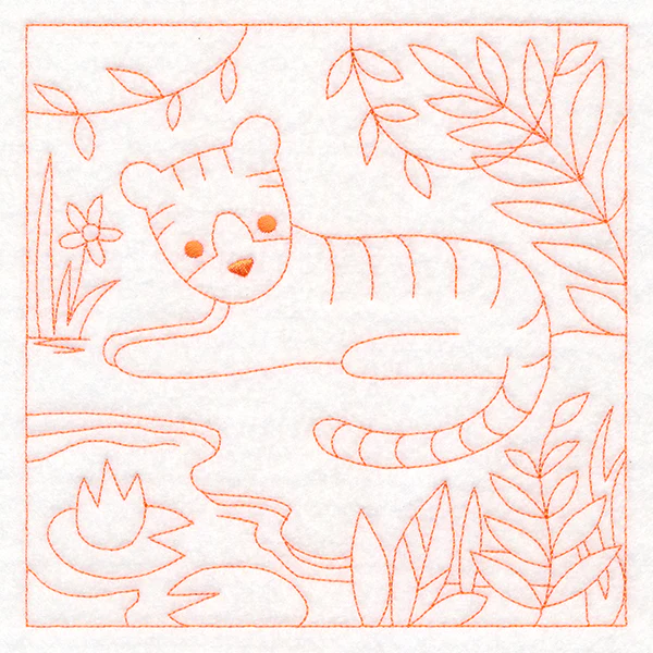 Sweet Safari Tiger Quilting Square (Double Run) - Image 2
