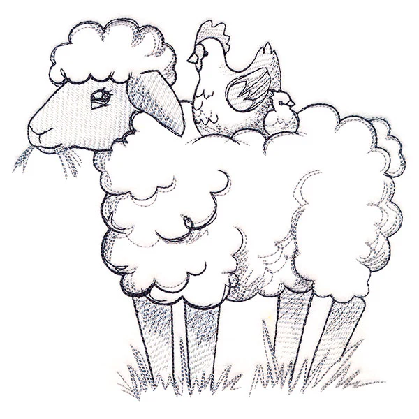 Sweet Sheep Etching - Image 2