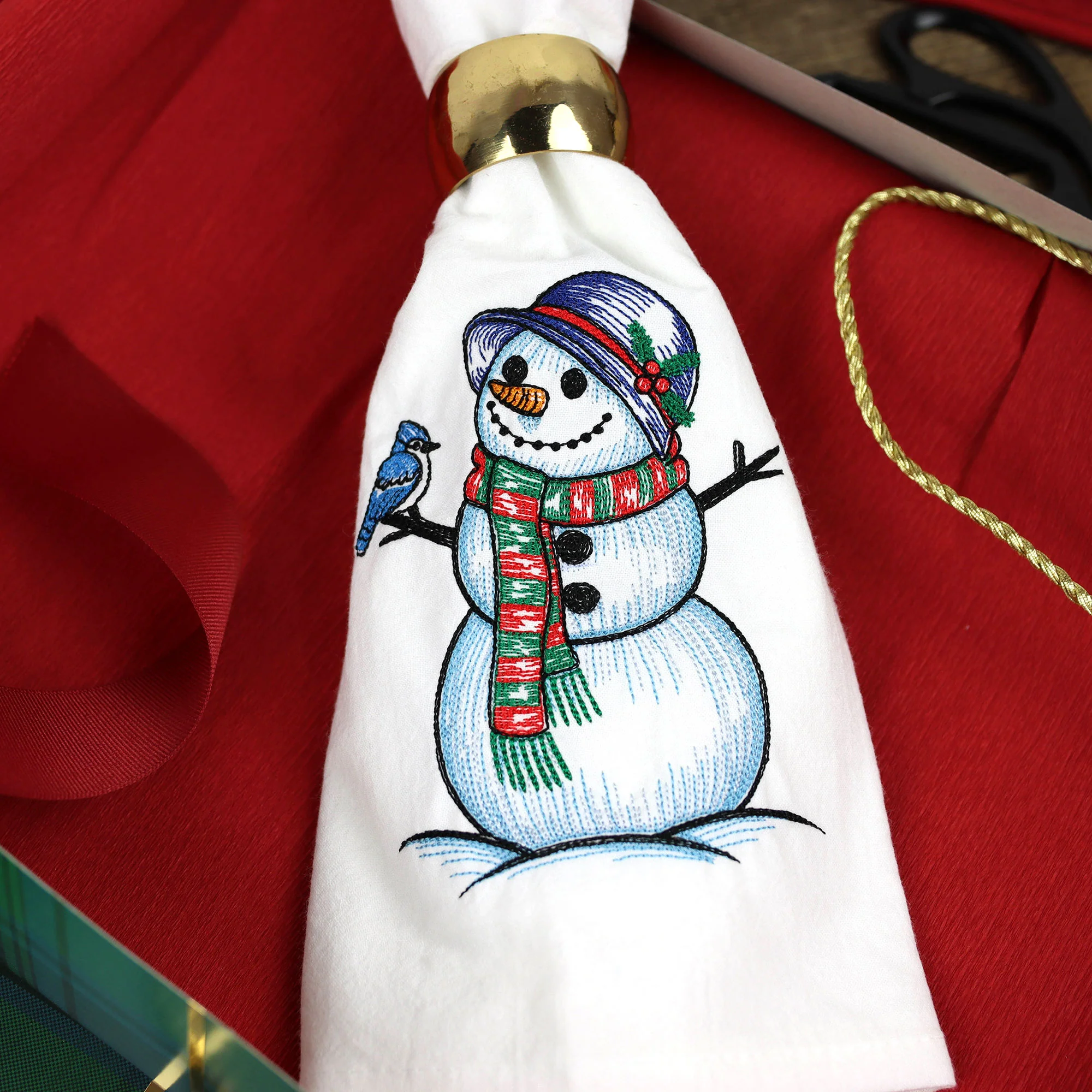 Sweet Snowman Etching and Blue Jay - Image 5