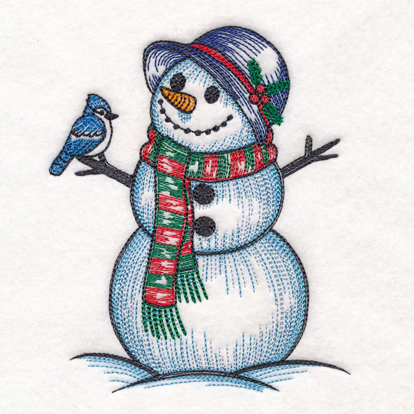 Sweet Snowman Etching and Blue Jay - Image 7