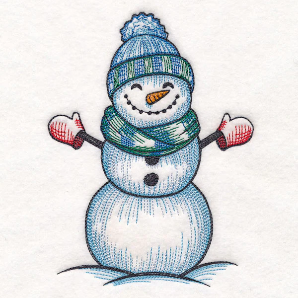 Sweet Snowman Etching with Mittens - Image 7
