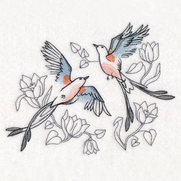 Sweetheart Scissor-Tailed Flycatchers in Watercolor - Image 5