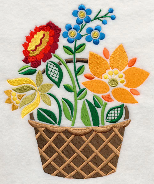 Szines Hungarian Flower Basket - Image 5