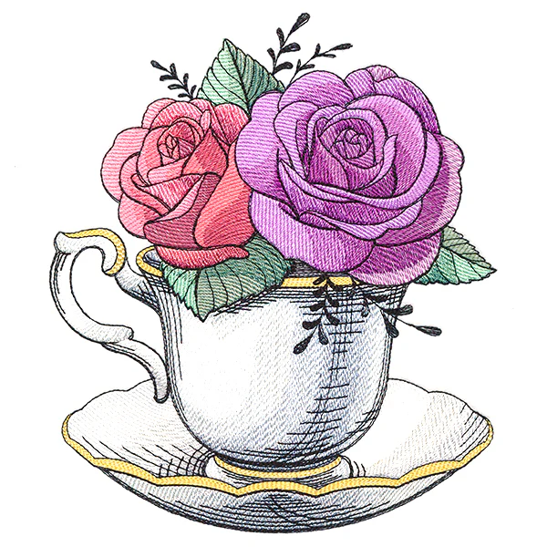 Tea Cup Rose Bouquet