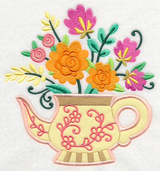 Teapot Bouquet (Applique) - Image 4