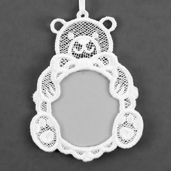 Teddy Bear Photo Frame Ornament (Lace) - Image 2