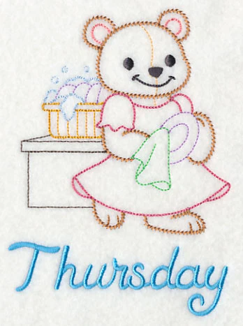 Teddy Bear Washes on Thursday (Vintage)