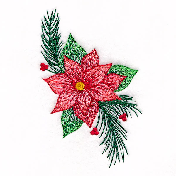 Textured Christmas Poinsettias Accent - Image 3