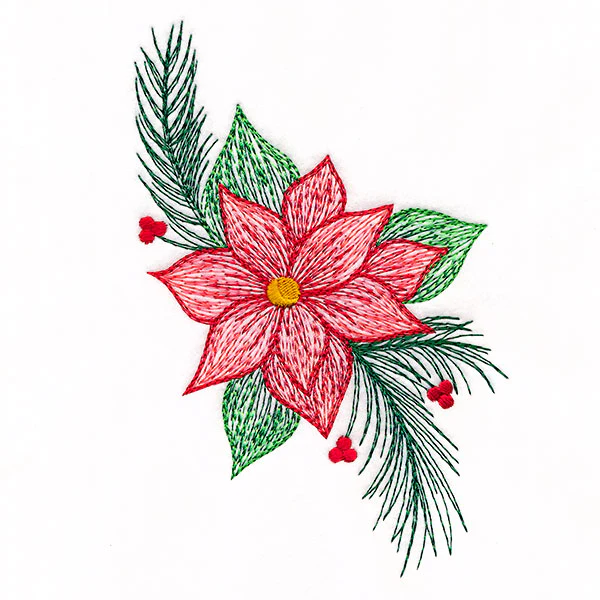 Textured Christmas Poinsettias Accent - Image 4