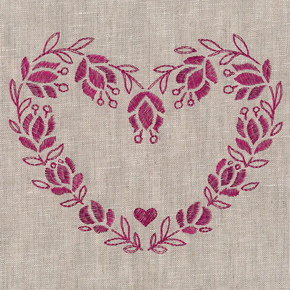 Textured Heart in Flowers - Image 13