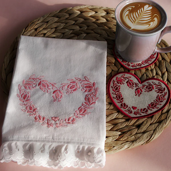 Textured Heart in Flowers - Image 9