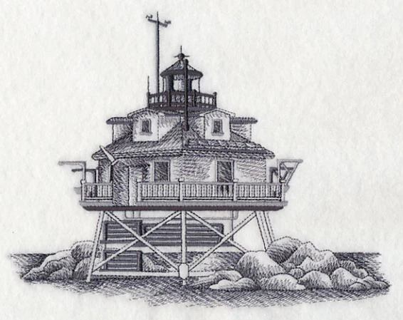 Thomas Point Shoal Lighthouse Sketch (Maryland) - Image 2