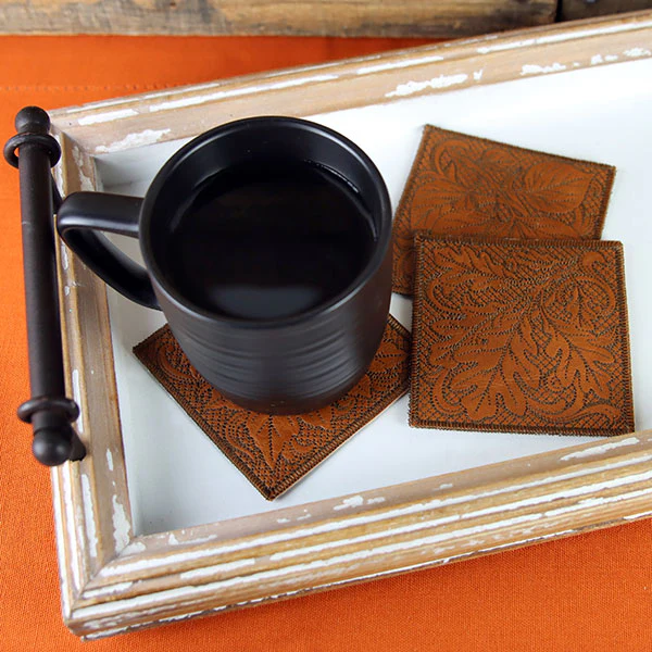 Timeless Maple Leaves Coaster (In-the-Hoop) - Image 4