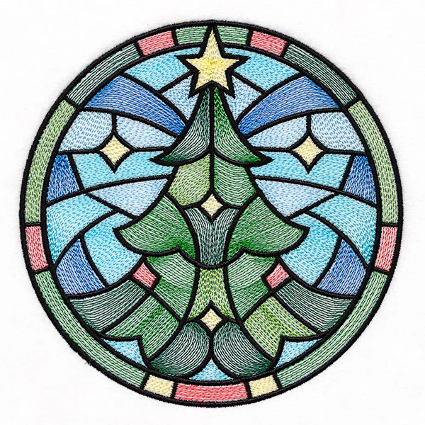 'Tis the Season Stained Glass Circle - Christmas Tree - Image 7