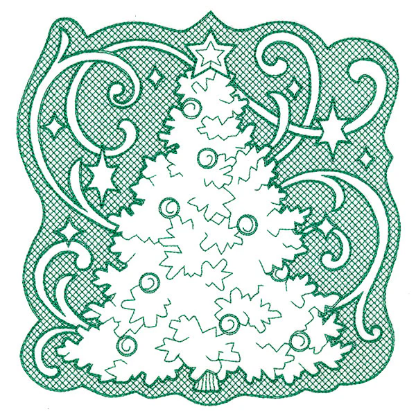 Tree of Christmas Square (Trapunto) - Image 2