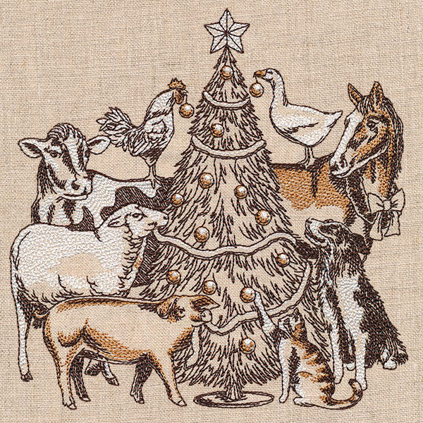 Trim the Christmas Tree Farm Animals Etching - Image 5