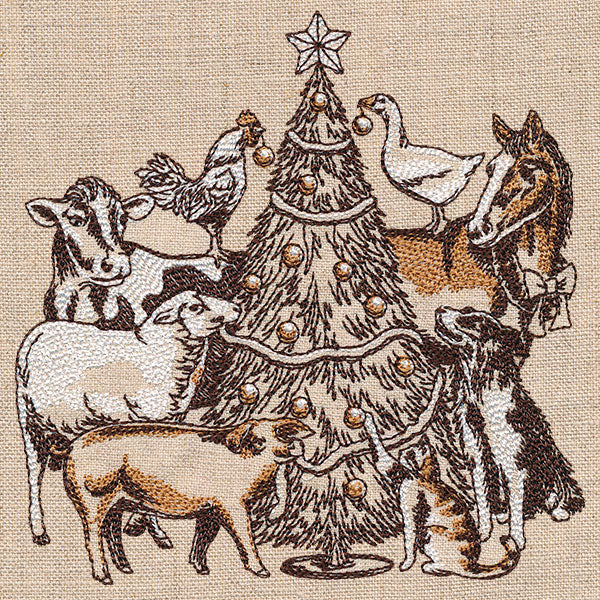 Trim the Christmas Tree Farm Animals Etching - Image 7