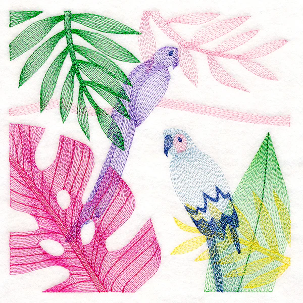 Tropical Birds & Leaves Square - Image 2