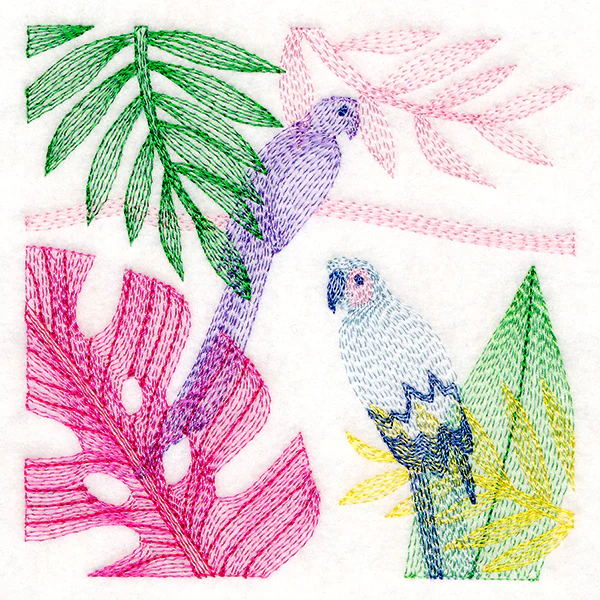 Tropical Birds & Leaves Square - Image 4