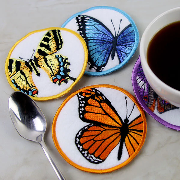 True Beauty Butterfly Coaster - Purple Emperor (In-the-Hoop) - Image 2
