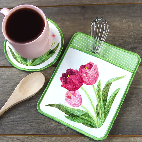 Truly Tulip Pot Holder (In-the-Hoop) - Image 7