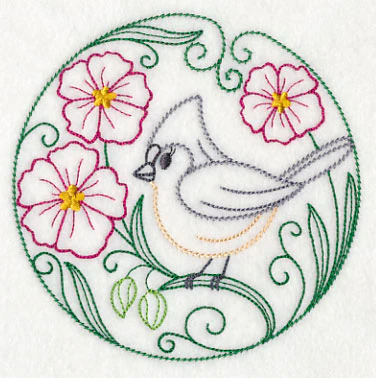 Tufted Titmouse and Rock Rose (Vintage) - Image 4