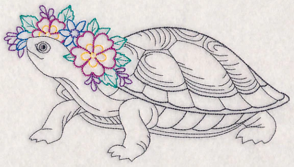 Turtle with Floral Crown (Vintage) - Image 6