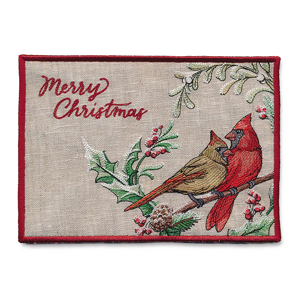 Very Merry Cardinal Mug Rug (In-the-Hoop) - Image 2