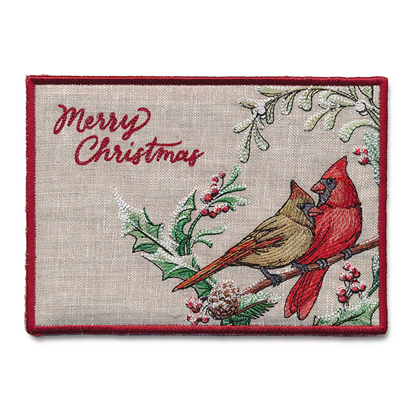 Very Merry Cardinal Mug Rug (In-the-Hoop) - Image 4