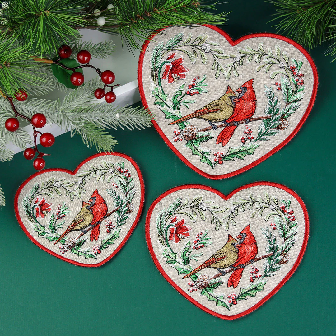 Very Merry Cardinal Trivet (In-the-Hoop) - Image 6