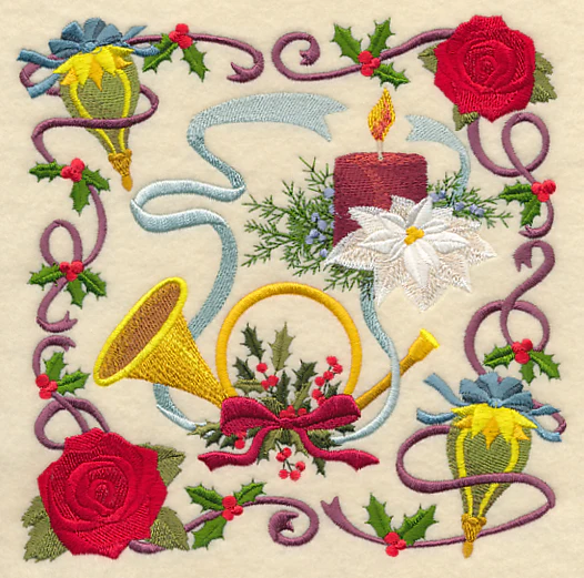Victorian Christmas Horn Collage - Image 2