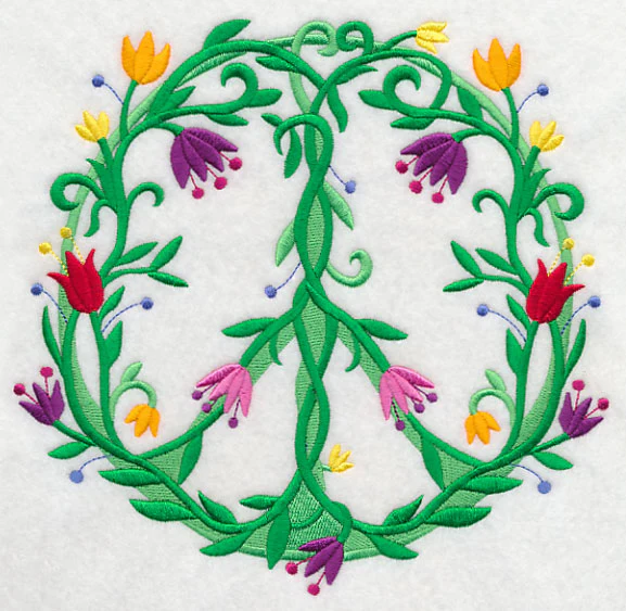 Vines and Blooms Peace Sign