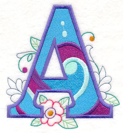 Vintage Flower Fade Letter A - 6 Inch