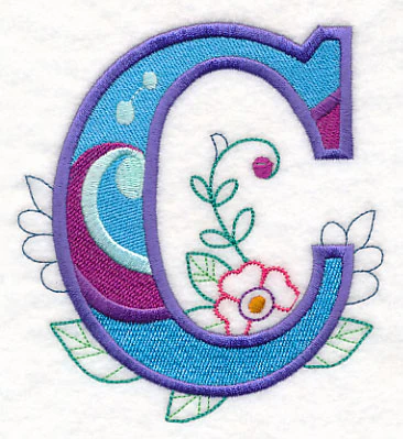 Vintage Flower Fade Letter C - 6 Inch - Image 2